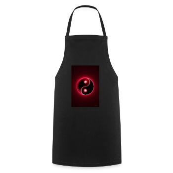 Yin Yang rot 2 - Kochschürze - Schwarz - Vorne - AI Model Male 185 dark (185cm)