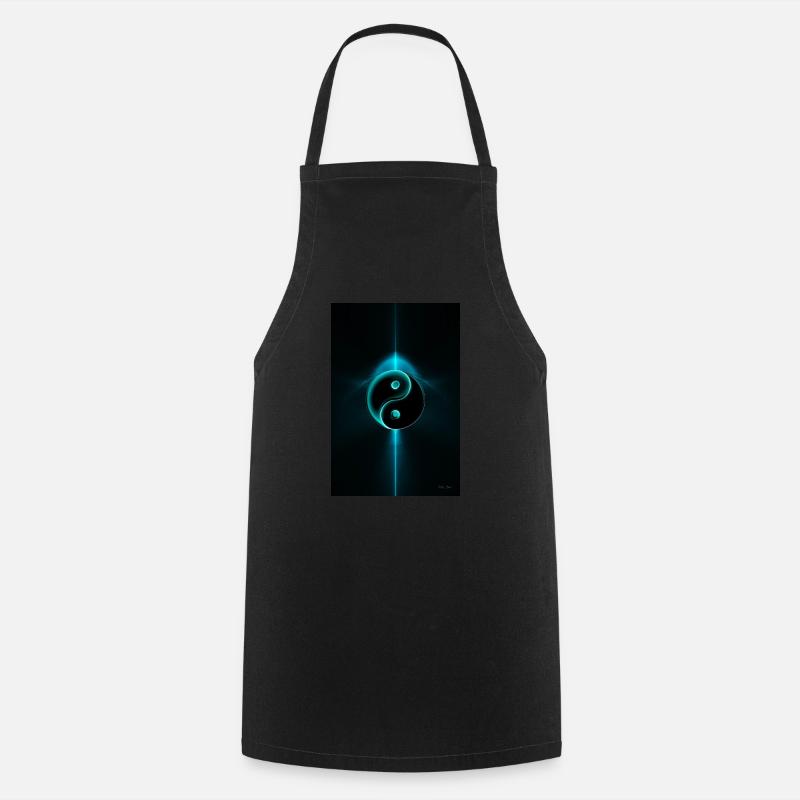 Yin Yang cyan 1 - Cooking Apron - black