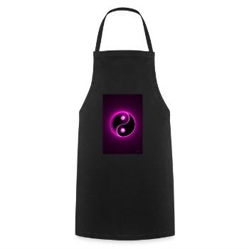 Yin Yang magenta 2 - Kochschürze - Schwarz - Vorne - AI Model Male 185 dark (185cm)
