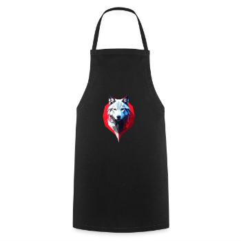 Wolf #1 - Cooking Apron - black - Front - AI Model Male 185 dark (185cm)