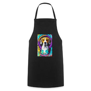 Modern Pop Art Print | colorful | Beagle Dog - Cooking Apron - black - Front - AI Model Male 185 dark (185cm)