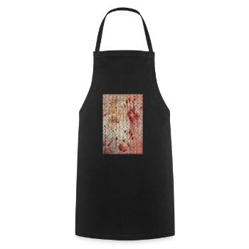 Bloody metal plate - Cooking Apron - black - Front - AI Model Male 185 dark (185cm)