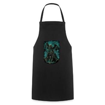 NIght des Cthulhu - Kochschürze - Schwarz - Vorne - AI Model Male 185 dark (185cm)