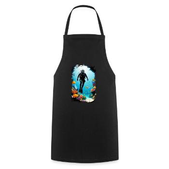 plongée sous marine - Tablier de cuisine - noir - Devant - AI Model Male 185 dark (185cm)