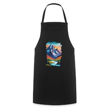 Berg Natur Wandern Klettersee - Kochschürze - Schwarz - Vorne - AI Model Male 185 dark (185cm)