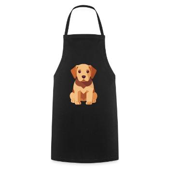 Labrador Welpe Süß Hund - Kochschürze - Schwarz - Vorne - AI Model Male 185 dark (185cm)