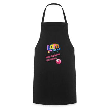 LOTO - BINGO - 10 -MES DOIGTS DE PIED - Tablier de cuisine - noir - Devant - AI Model Male 185 dark (185cm)