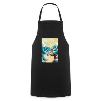 w6 Moses Moses Parting The Red Sea 3 Pieces, Digit - Cooking Apron - black - Front - AI Model Male 185 dark (185cm)