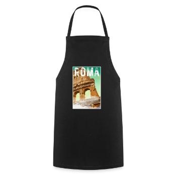 Rom Vintage Reiseposter mit dem Amphitheater - Kochschürze - Schwarz - Vorne - AI Model Male 185 dark (185cm)