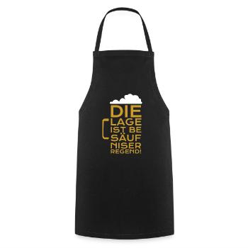Bier Die Lage ist besäufniserregend - Kochschürze - Schwarz - Vorne - AI Model Male 185 dark (185cm)