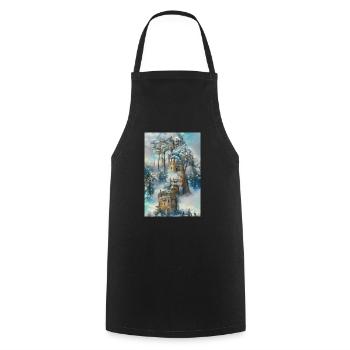 Winter Wonderland Schloss Winter Wonderland Castle - Cooking Apron - black - Front - AI Model Male 185 dark (185cm)