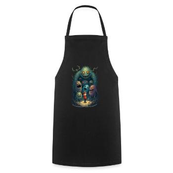 My Monster Friends - Cooking Apron - black - Front - AI Model Male 185 dark (185cm)