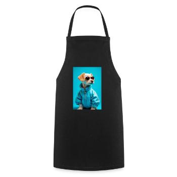 super cute dogs fashion victims – Maltese - Cooking Apron - black - Front - AI Model Male 185 dark (185cm)
