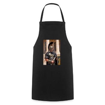 Shadow guard waits, Slavic wolves howl beneath Rom - Cooking Apron - black - Front - AI Model Male 185 dark (185cm)