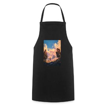 Début d’un voyage épique dans l’anime - Tablier de cuisine - noir - Devant - AI Model Male 185 dark (185cm)