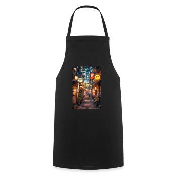 Nuit de Tokyo Lueur - Tablier de cuisine - noir - Devant - AI Model Male 185 dark (185cm)