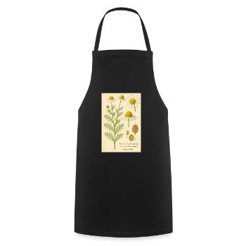 Vintage Chamomile Botanical Art - Cooking Apron - black - Front - AI Model Male 185 dark (185cm)