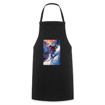 Art épique de l’aventure en snowboard - Tablier de cuisine - noir - Devant - AI Model Male 185 dark (185cm)