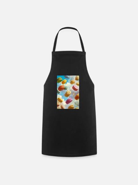 Bunte Macarons am Himmel - Kochschürze - Schwarz
