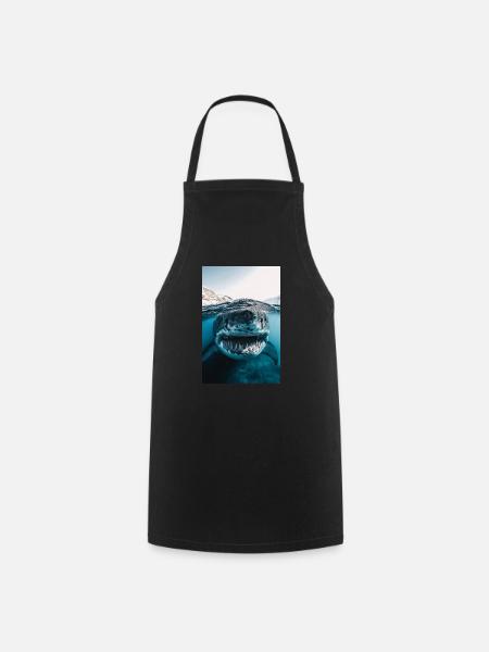 Mega Shark Nahbegegnung - Kochschürze - Schwarz