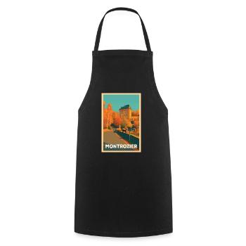 Montrozier, a village in France - Cooking Apron - black - Front - AI Model Male 185 dark (185cm)