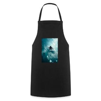 Surfeur chevauchant le baril parfait - Tablier de cuisine - noir - Devant - AI Model Male 185 dark (185cm)