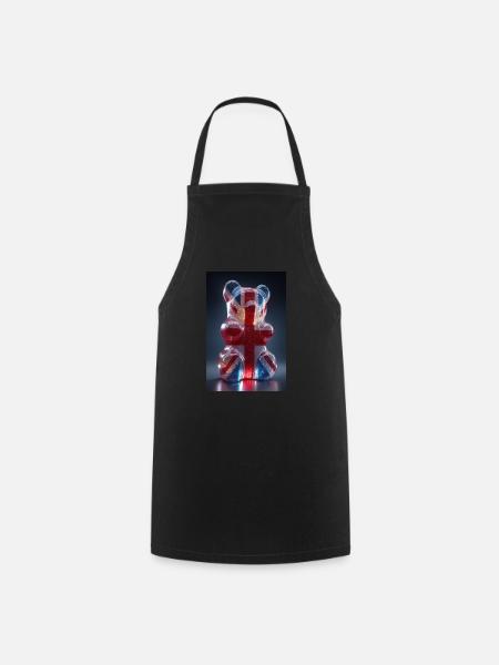 Union Jack Gummy Bear - Cooking Apron - black