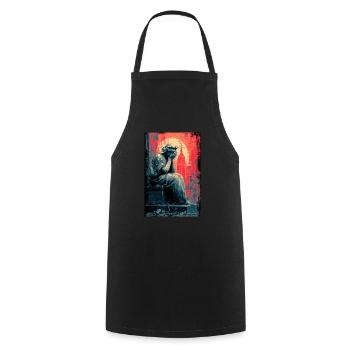 Crying Statue of Liberty - Cooking Apron - black - Front - AI Model Male 185 dark (185cm)