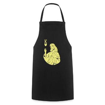 Team Jesus Christ Is King Of Heart Religious - Cooking Apron - black - Front - AI Model Male 185 dark (185cm)