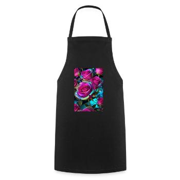 Floral 149 - Cooking Apron - black - Front - AI Model Male 185 dark (185cm)