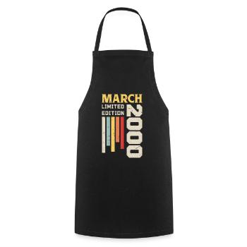 March 2000 - Birthday gift March 2000 March - Cooking Apron - black - Front - AI Model Male 185 dark (185cm)