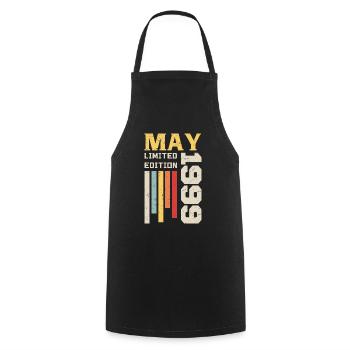 May 1999 - Birthday gift born in May 1999 May - Cooking Apron - black - Front - AI Model Male 185 dark (185cm)