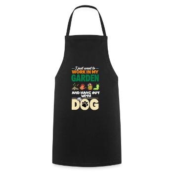 Garden Dog Gardener Allotment Flowers Funny - Cooking Apron - black - Front - AI Model Male 185 dark (185cm)