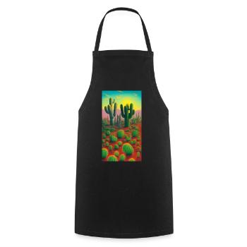 Retro Cactus - Cooking Apron - black - Front - AI Model Male 185 dark (185cm)