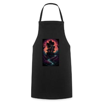 Creepy & spooky horror home - Cooking Apron - black - Front - AI Model Male 185 dark (185cm)