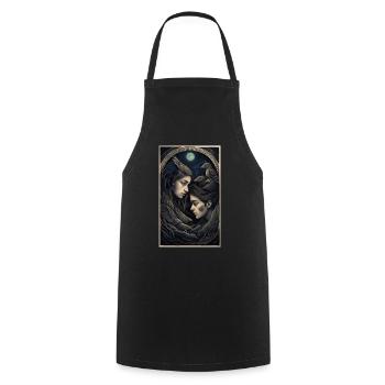 Spiritual lesbian love in nature - Cooking Apron - black - Front - AI Model Male 185 dark (185cm)