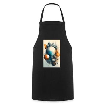 Ville abstraite d’orbes et de structures - Tablier de cuisine - noir - Devant - AI Model Male 185 dark (185cm)