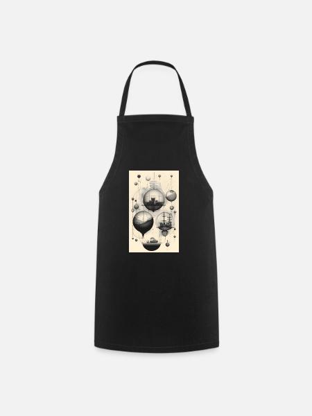 Géométrie de la vie et perception - Tablier de cuisine - noir
