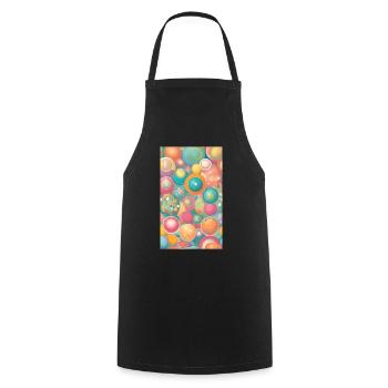 Mild circles & forms - Cooking Apron - black - Front - AI Model Male 185 dark (185cm)