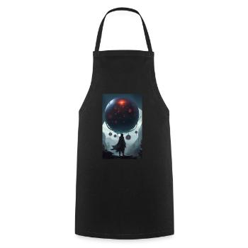Le monde dystopique des machines et des sphères - Tablier de cuisine - noir - Devant - AI Model Male 185 dark (185cm)
