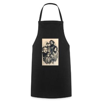 Group family ink portrait - Cooking Apron - black - Front - AI Model Male 185 dark (185cm)