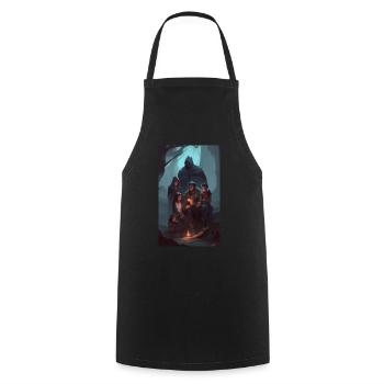 Contes familiaux de dark fantasy - Tablier de cuisine - noir - Devant - AI Model Male 185 dark (185cm)