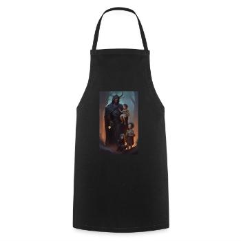 Medieval fantasy guarding father scene - Cooking Apron - black - Front - AI Model Male 185 dark (185cm)
