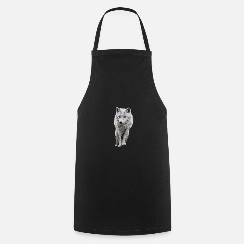 Logo du loup gris - Tablier de cuisine - noir