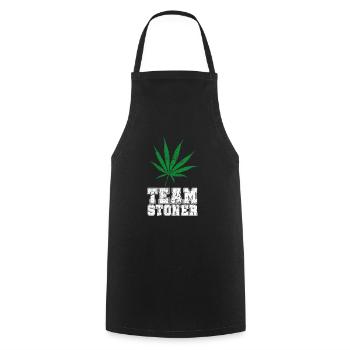 Team Stoner vintage white - Cooking Apron - black - Front - AI Model Male 185 dark (185cm)