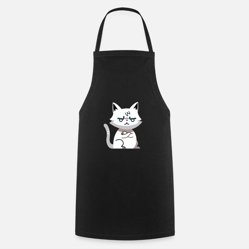 Wütende Katze - Kochschürze - Schwarz