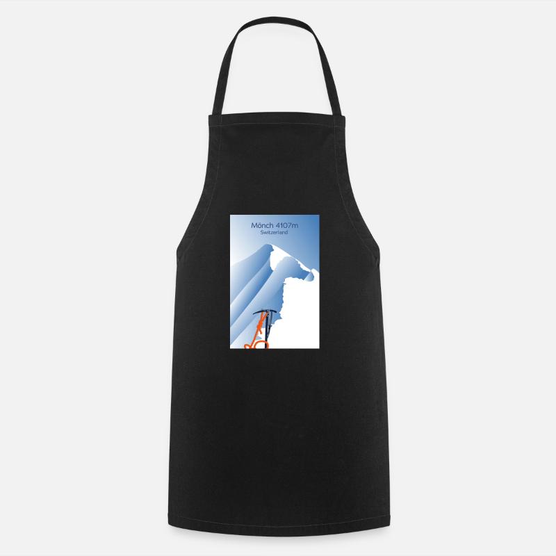 Affiche des Alpes Mönch Suisse Alpinisme piolet - Tablier de cuisine - noir