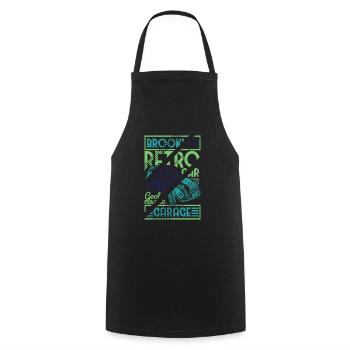 Retro Classic Garage - Tablier de cuisine - noir - Devant - AI Model Male 185 dark (185cm)