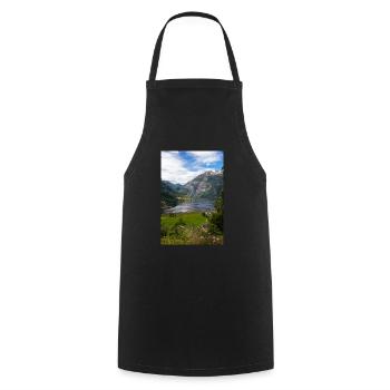 Geiranger panorama view at Geirangerfjorden - Cooking Apron - black - Front - AI Model Male 185 dark (185cm)
