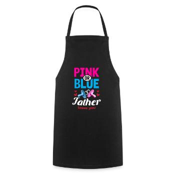 Pink or Blue Father Loves You Gender Reveal Party - Cooking Apron - black - Front - AI Model Male 185 dark (185cm)
